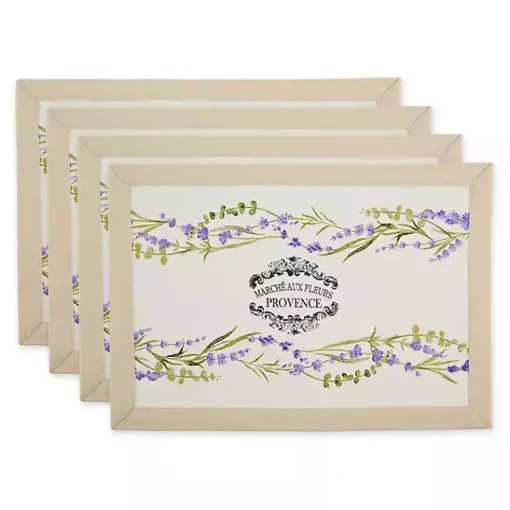 Kirklands Home Table Linens|Lavender Garland Cotton Placemats, Set of 4
