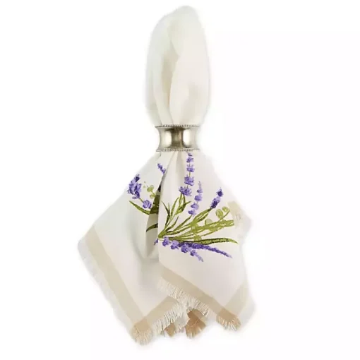Kirklands Home Table Linens|Lavender Sprigs Cotton Napkins, Set of 4