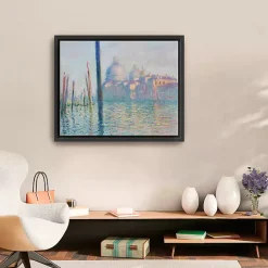 Kirklands Home Canvas Art|Le Grand Canal-Venice Framed Canvas Art Print Blue