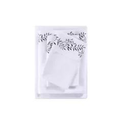 Kirklands Home Bed Sheets|Leafy Vine Hem Microfiber 4-pc. Full Sheet Set