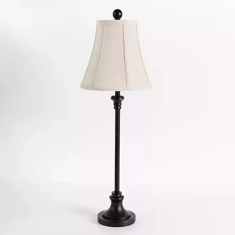 Kirklands Home Buffet Lamps|Leah Black Candlestick Buffet Lamp White