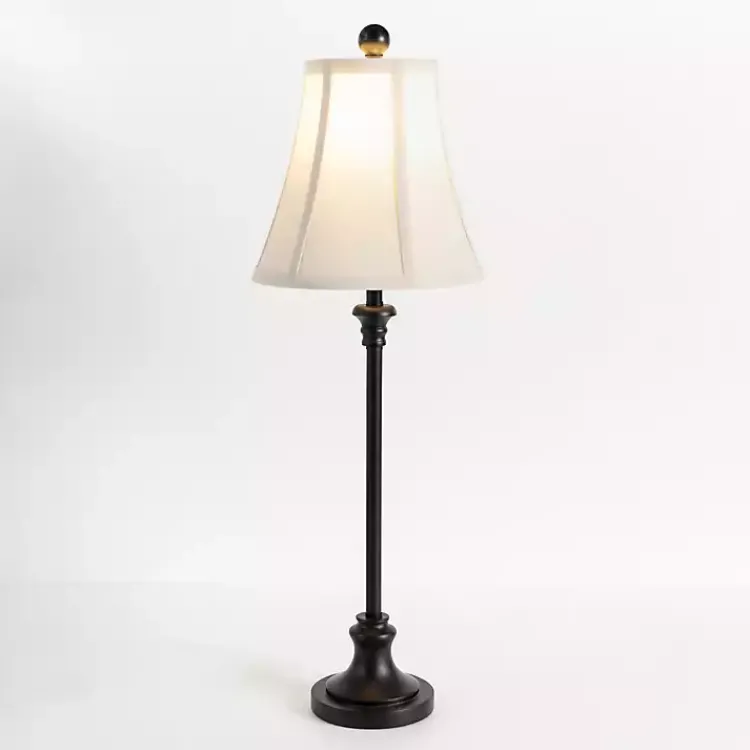 Kirklands Home Buffet Lamps|Leah Black Candlestick Buffet Lamp White