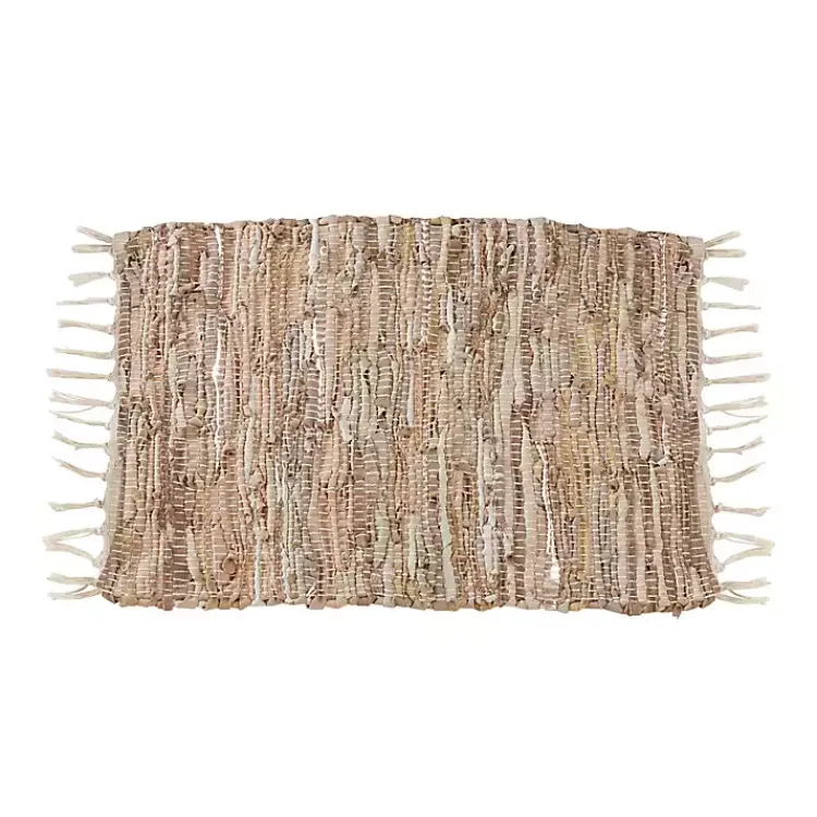 Kirklands Home Table Linens|Leather and Cotton Chindi Placemats, Set of 4 Tan