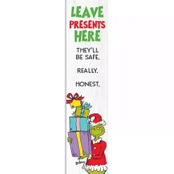 Sale Leave Presents Here The Grinch Porch Board Outdoor Christmas Decorations