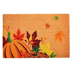 Clearance Leaves and Pumpkins Fall Coir Doormat Fall