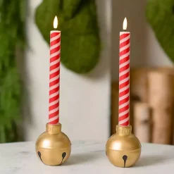 Online LED Candy Cane Taper Candles, Set of 2 Flameless Candles