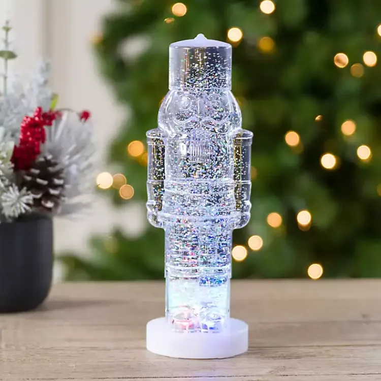 Discount LED Glitter Nutcracker Snow Globe Christmas Decorations