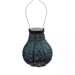 Kirklands Home Outdoor Lighting|LED Dark Bulb Outdoor Hanging Lantern Blue