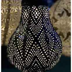 Kirklands Home Outdoor Lighting|LED Dark Bulb Outdoor Hanging Lantern Blue