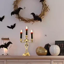 Clearance LED Dripping Skeleton Halloween Candelabra Halloween