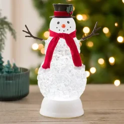 LED Glitter Snowman Snow Globe Christmas Decorations