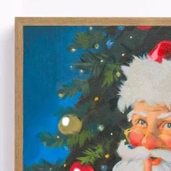 Sale LED Holly Santa with Toy Bag Framed Art Print Christmas Art & Wall Decor