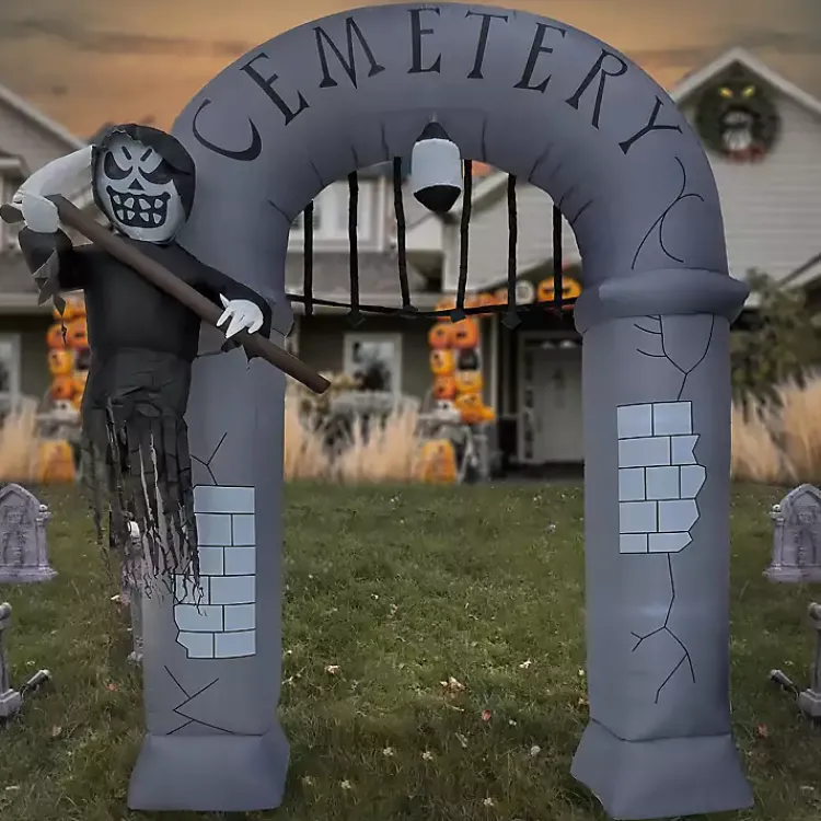 Discount LED Inflatable Cemetery Arch Decoration Halloween