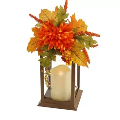 Clearance LED Mums and Berries Harvest Lantern Fall