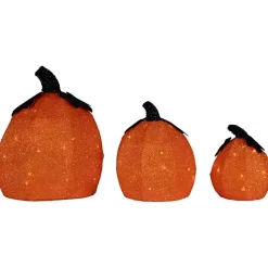 Outlet LED Jack O Lanterns Outdoor Decor, Set of 3 Halloween