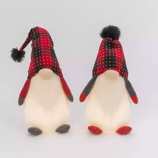 Outlet LED Plush Gnome Christmas Decorations, Set of 2 Christmas Decorations