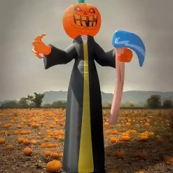 Clearance LED Pumpkin Reaper Halloween Inflatable, 20 ft. Halloween
