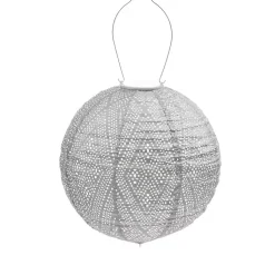Kirklands Home Outdoor Lighting|LED Round Light Taupe Outdoor Hanging Lantern Gray