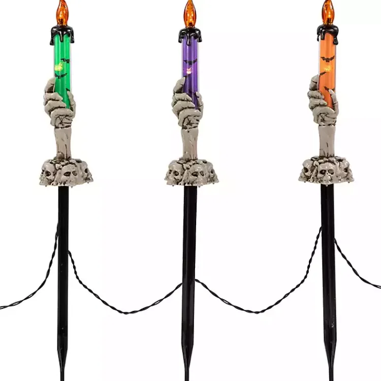 Online LED Skeleton Hand Candles, Set of 6 Halloween