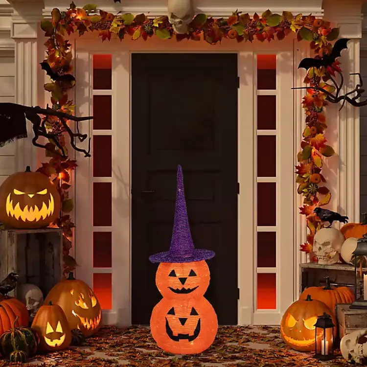 Outlet LED Stacked Jack O Lanterns Outdoor Decoration Halloween