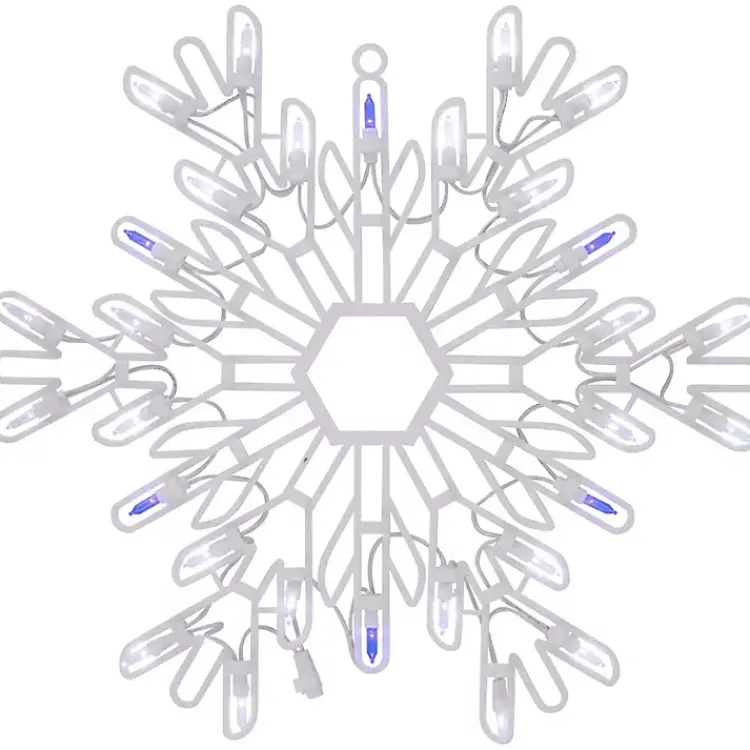 Best LED and Blue Snowflake Decoration, 15 in. Christmas Art & Wall Decor