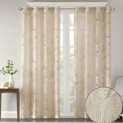 Kirklands Home Curtains & Drapes|Leilani Palm Leaf Curtain Panel, 95 in. Tan