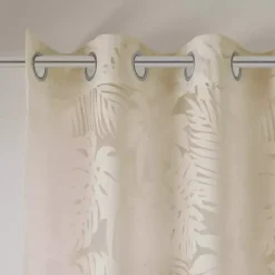 Kirklands Home Curtains & Drapes|Leilani Palm Leaf Curtain Panel, 95 in. Tan