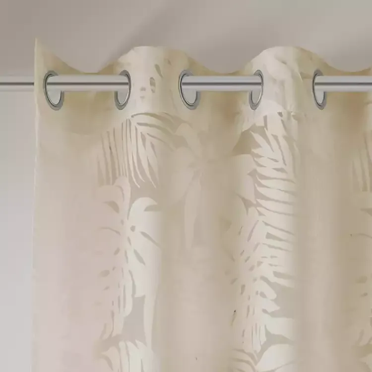 Kirklands Home Curtains & Drapes|Leilani Palm Leaf Curtain Panel, 95 in. Tan
