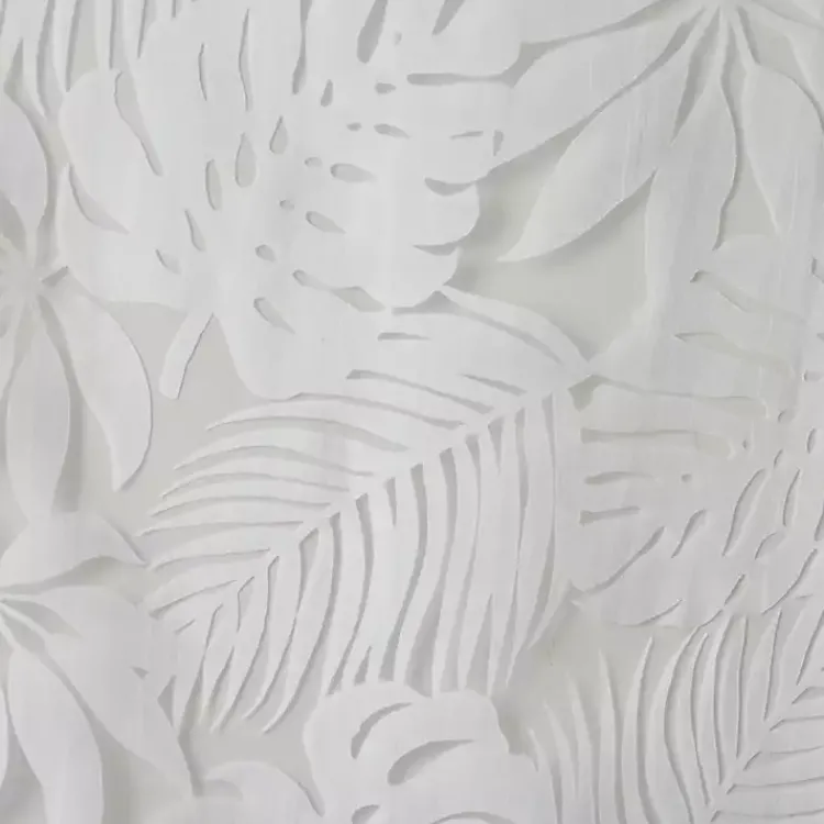 Kirklands Home Curtains & Drapes|Leilani Palm Leaf Curtain Panel, 84 in. White