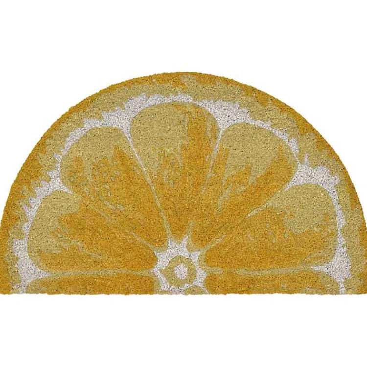 Kirklands Home Doormats|Lemon Slice Doormat Yellow