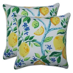 Kirklands Home Outdoor Cushions & Pillows|Lemon Vines Outdoor Throw Pillows, Set of 2