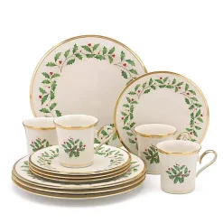 Discount Lenox Holly Gold Edge 12-pc. Dinnerware Set Christmas Dining & Entertaining