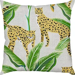 Kirklands Home Outdoor Cushions & Pillows|Leopard & Foliage Outdoor Pillow, 22 in.