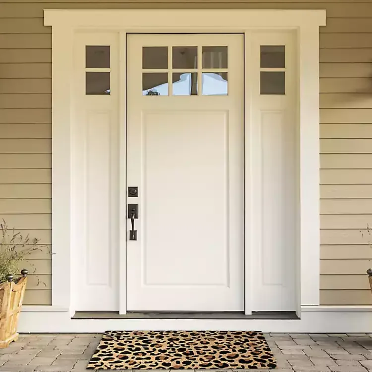 Kirklands Home Doormats|Leopard Print Coir Doormat