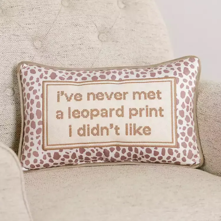Discount Leopard Print Quote Lumbar Pillow Pillows
