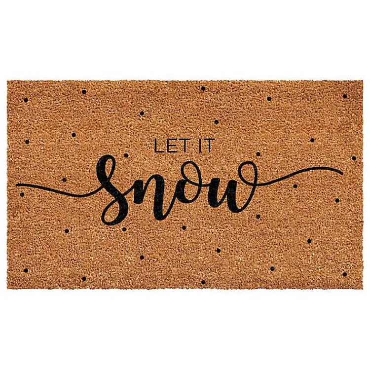 Kirklands Home Doormats|Let it Snow Polka Dot Coir Doormat