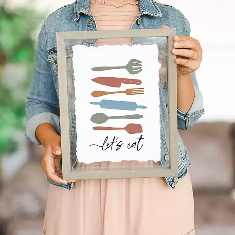 Kirklands Home Wall Quotes & Signs|Let's Eat Framed Wall Plaque