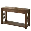 Kirklands Home Console Tables|Leyton X-Bar Side Panel Console Table