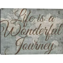 Kirklands Home Wall Quotes & Signs|Life Is A Wonderful Journey Canvas Art Print Brown
