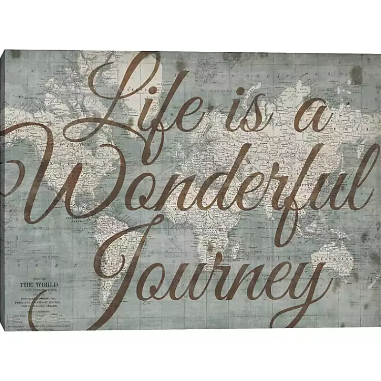 Kirklands Home Wall Quotes & Signs|Life Is A Wonderful Journey Canvas Art Print Brown