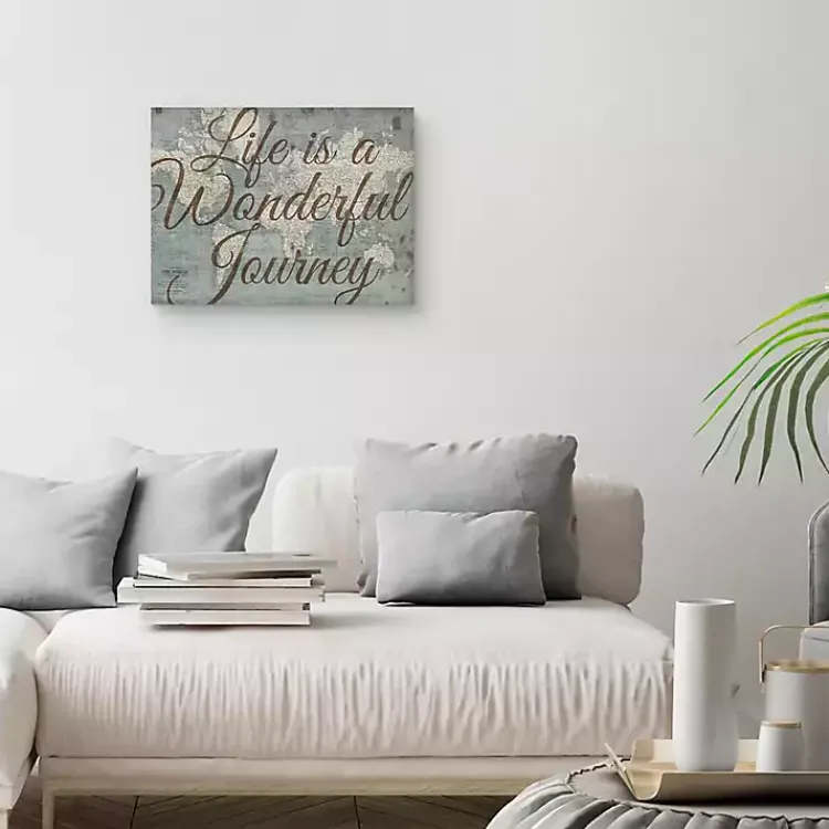 Kirklands Home Wall Quotes & Signs|Life Is A Wonderful Journey Canvas Art Print Brown