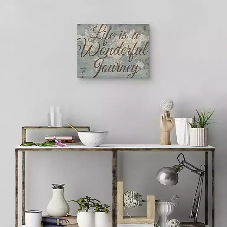 Kirklands Home Wall Quotes & Signs|Life Is A Wonderful Journey Canvas Art Print Brown