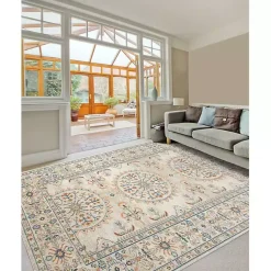 Kirklands Home Area Rugs|Light Beige Bohemian Area Rug, 5x7 Tan