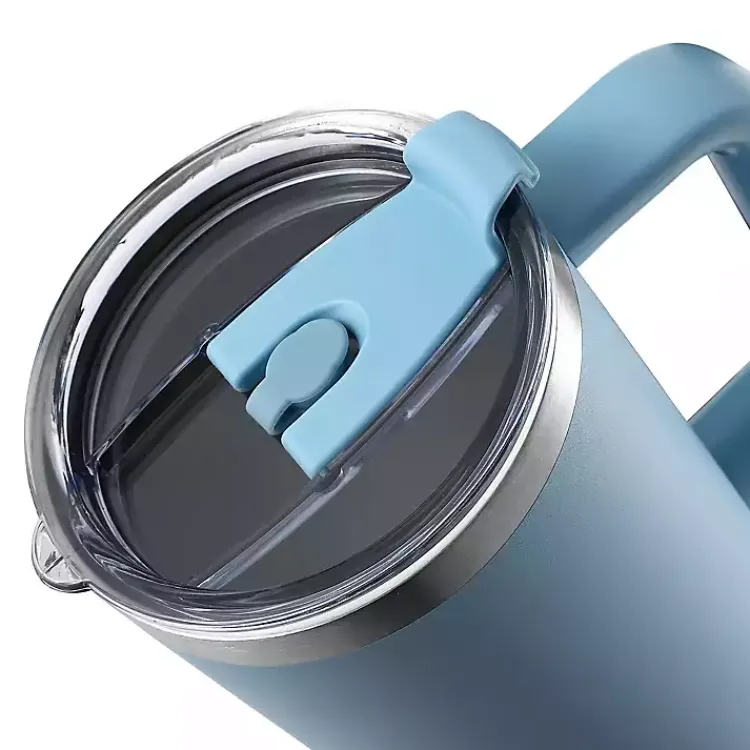 Kirklands Home Glassware & Drinkware|Light 40 oz. Insulated Travel Tumbler Blue