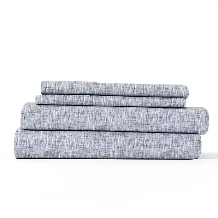 Kirklands Home Bed Sheets|Light Chambray 4-pc. Full Bed Sheet Set Blue
