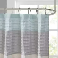 Kirklands Home Shower Curtains|Light Colorblock Silky Shower Curtain Blue