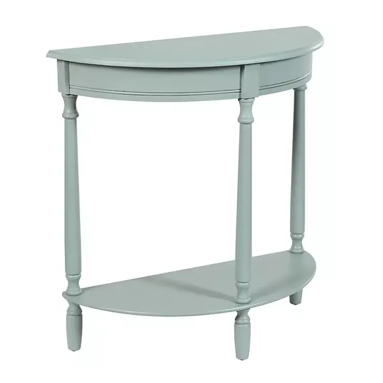 Kirklands Home Console Tables|Light Half Moon Tinslee Console Table Blue