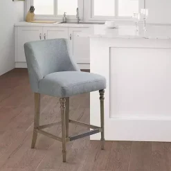 Kirklands Home Bar Stools & Counter Height Stools|Light Martha Stewart Delaney Counter Stool Blue