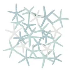 Kirklands Home Wall Plaques|Light Blue Metal Overlapping Starfish Wall Plaque