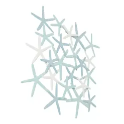 Kirklands Home Wall Plaques|Light Blue Metal Overlapping Starfish Wall Plaque